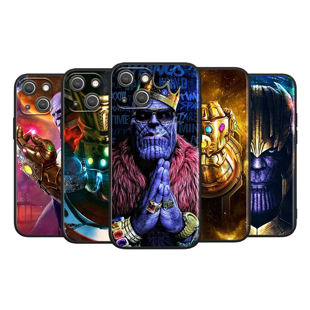 

Thanos hero Avengers Marvel Case For iPhone 14 13 12 Mini 11 XS Pro Max X XR 8 7 6 Plus 5 SE 2020 TPU Black Phone Cover Shell