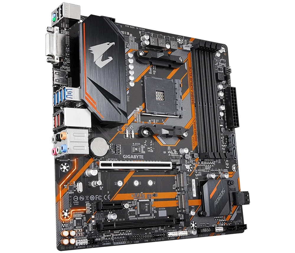 usedgigabyte ga b450m aorus elite amd b450 4 ddr4 dimm m 2 usb3 1 micro atx new max 64g double channel am4 motherboard free global shipping