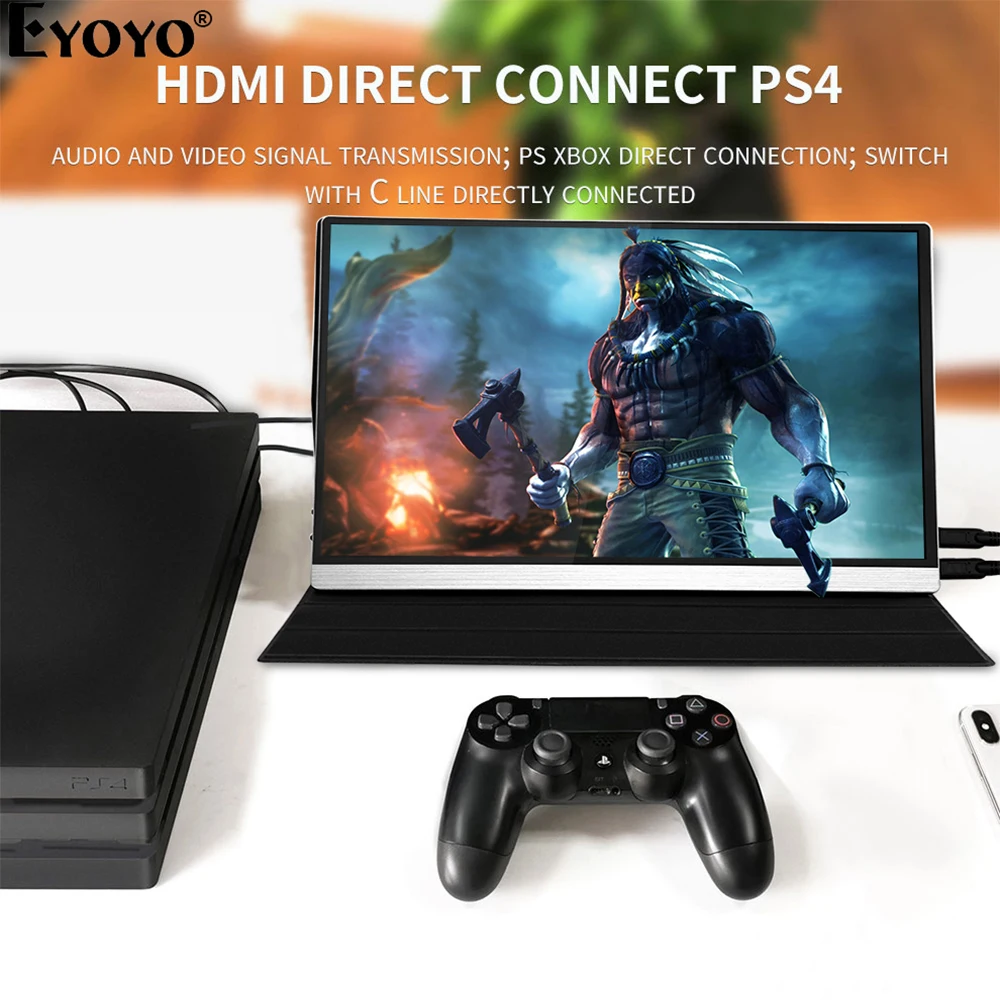 구매 Eyoyo-EM15H 15.6 인치 휴대용 게임 모니터 IPS 화면 USB 유형 C HDMI FHD 1920x1080 PS4 스위치 XBOX 디스플레이, 휴대폰 노트북 Pc용