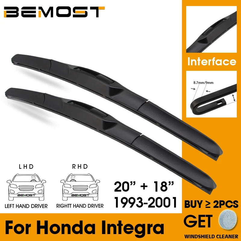 

Car Wiper Blade Front Window Windshield Rubber Silicon Refill Wipers For Honda Integra 1993-2001 20"+18" Car Accessories