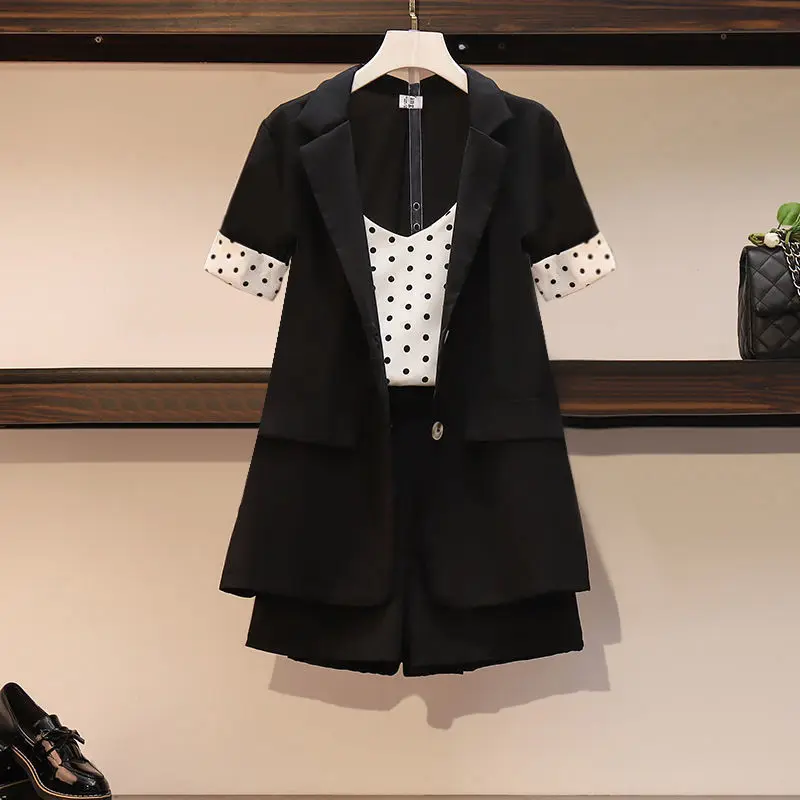 Женский комплект из 3 предметов с шортами свободные шорты и рубашка летние