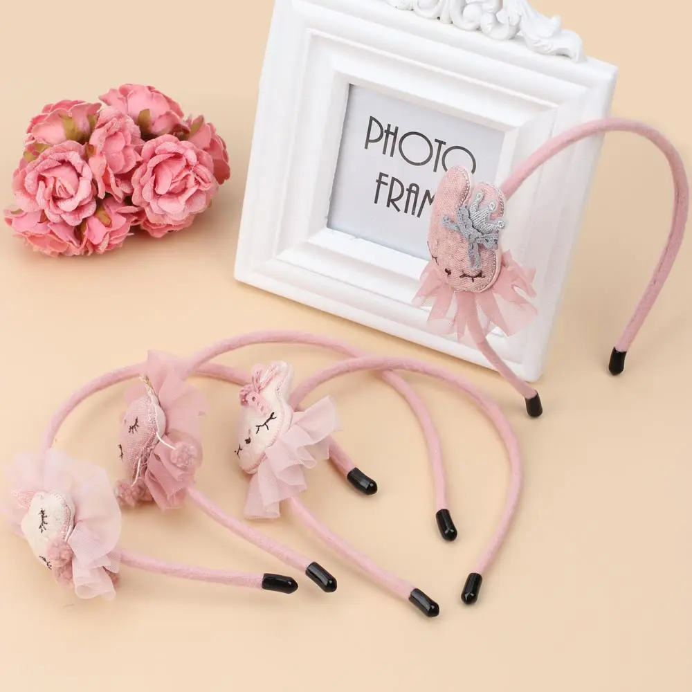 Детские Стразы искусственные милые кроличьи ушки кружевные обручи для волос