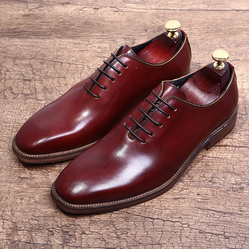 Официальные Мужские модельные туфли из натуральной кожи черные свадебные