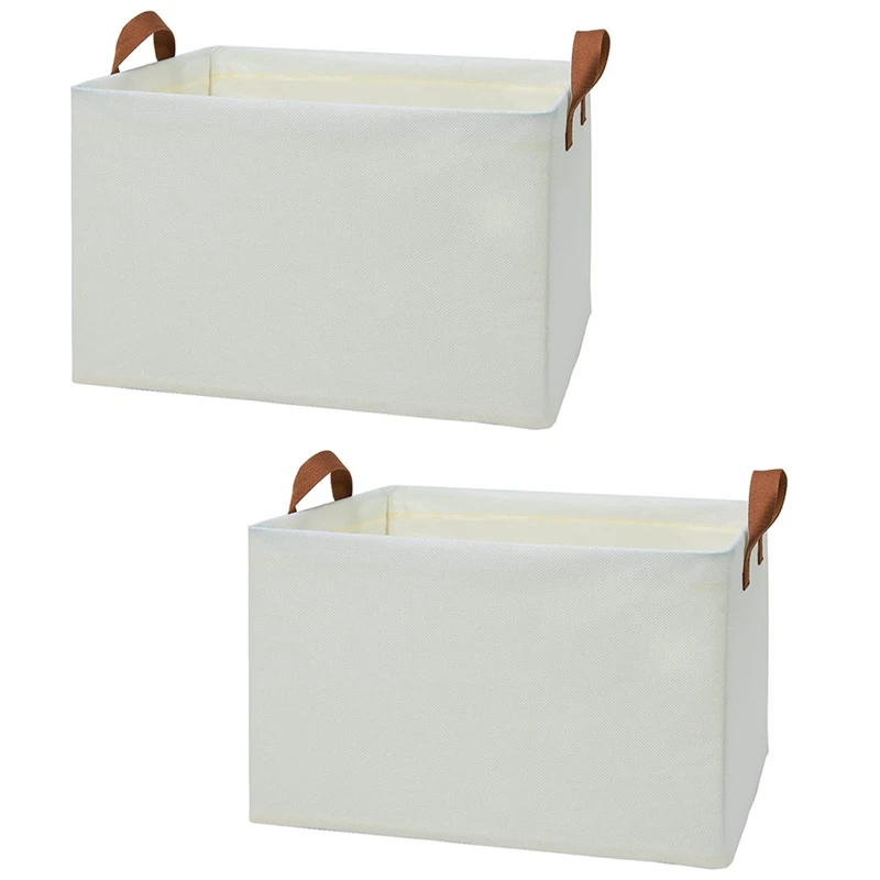 

Ящик для хранения, подходящий для полок, 2 предмета, льняной шкаф, сумка для хранения и корзина для хранения, большая бежевая корзина для полк...