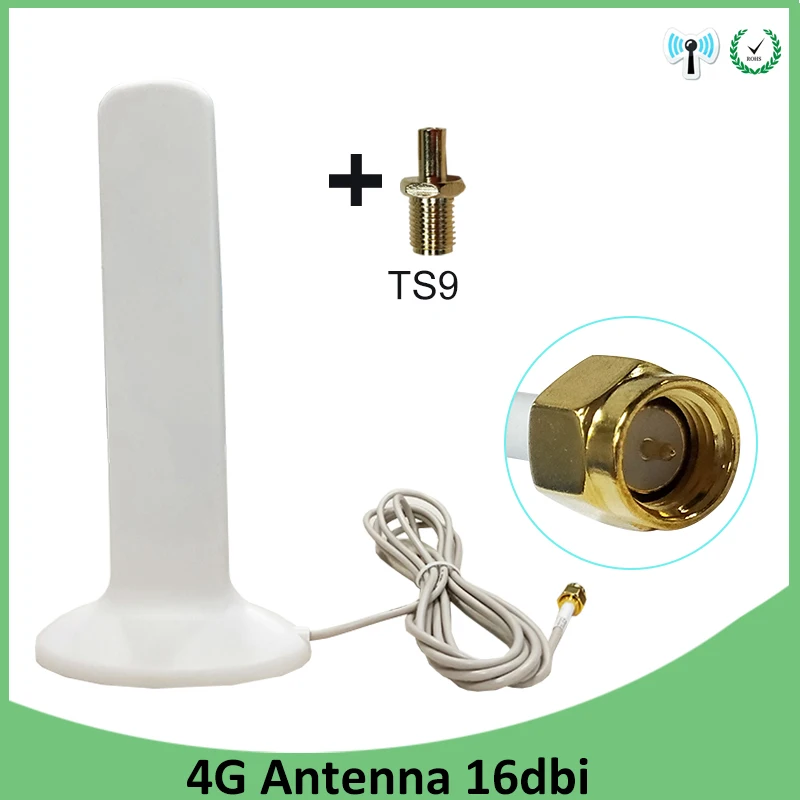 

Grandwisdom 3G 4G LTE Antenna 16dbi SMA Male Connector Aerial 698-960/1700-2700Mhz IOT magnetic base 3M Clear Sucker Antena