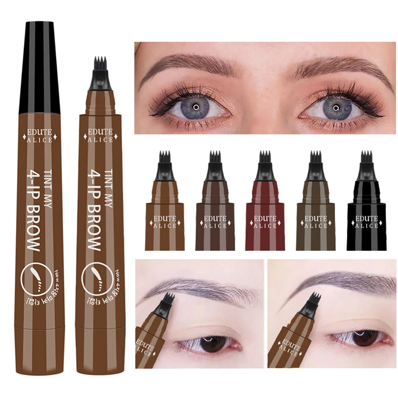 5 цветов натуральный черный жидкий карандаш для бровей Водонепроницаемый 4 вилки
