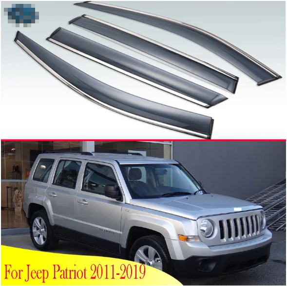 

Автомобильные аксессуары для Jeep Patriot 2011-2019, пластиковый Наружный козырек, вентиляционные оттенки, защита от солнца, дождя, 4 шт.