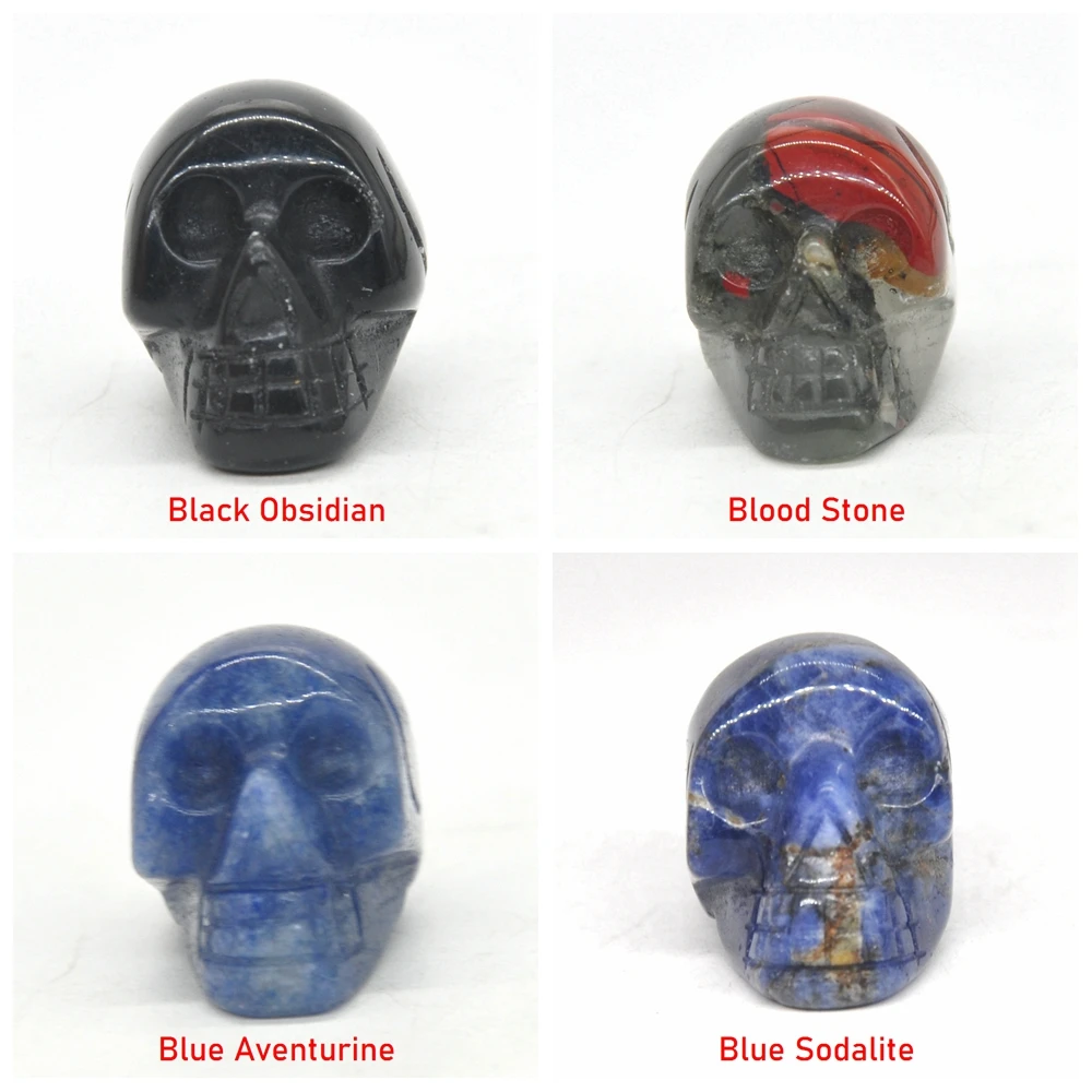 Статуэтка с черепом 1 дюйм резное украшение из натурального камня исцеляющий
