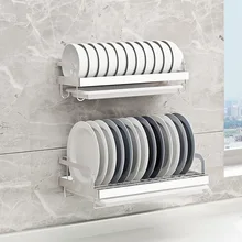 304 Stainless Steel Wall Mounted Dish Drying Rack Kitchen Organizer Drain Holder Plate Storage Shelf Sink Drainer Cutlery Box