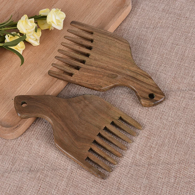 Расческа выпрямитель для волос широкая зубная расческа деревянная Массажная