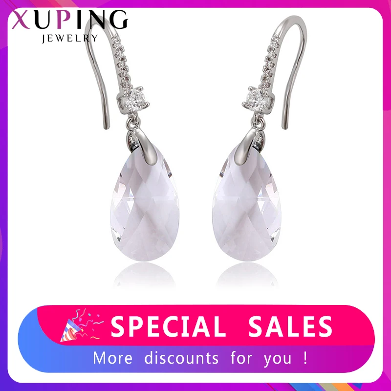 Женские серьги с кристаллами Swarovski Xuping элегантные вечерние свадебные подарки 11