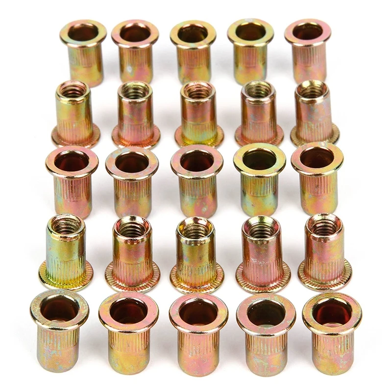 25 x M6 Резьбовые Заклепки Резьбовая вставка набор винтов из оцинкованной