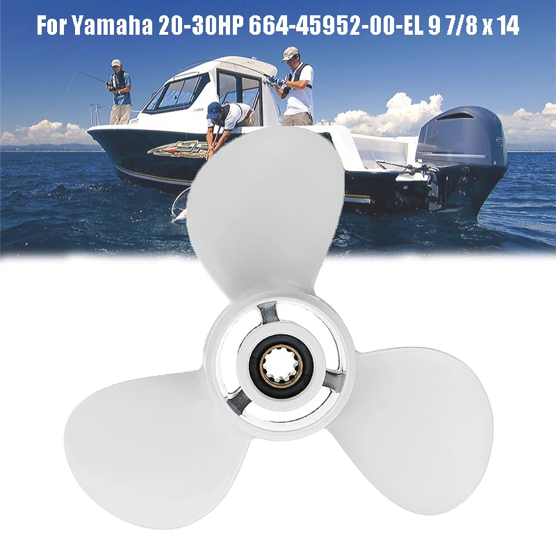 

Подходит для Yamaha 20-30HP 664-45952-00-EL белые алюминиевые лодочные подвесные двигатели пропеллер 3 Лопасти R Вращение 9 7/8x14 10 сплайн yamaha подвесной вин...