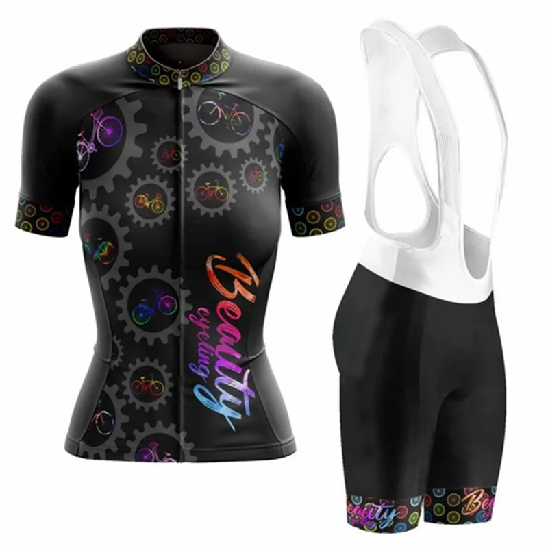 

VEZZO women's short sleeve cycling jersey sets bike team clothing ciclismo ropa mujer go bike pro team cycle wear Bib Shorts set