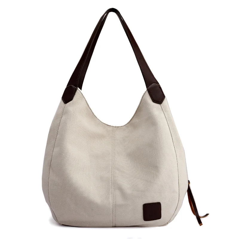 

New Canvas Women Handbags Fashion Wild Art Simple Korean Style of The Shoulder Bags Multi-layer Casual Bag