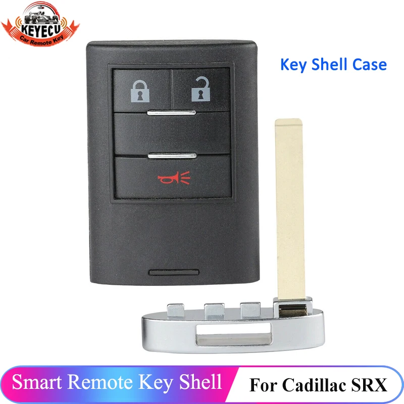 KEYECU for Cadillac SRX 2010 2011 2012 2013 2014 2015 2016 Smart Remote Car Key Shell Case Fob 3 Button for NBG009768T