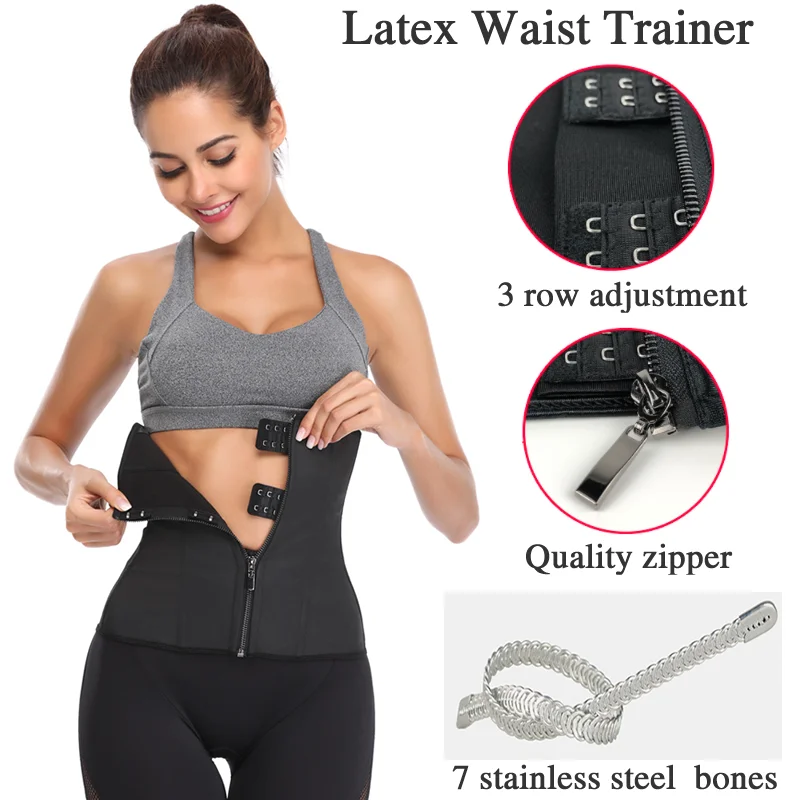 Для женщин латексный утягивающий корсет Body Shaper Корсеты с застежкой молнией
