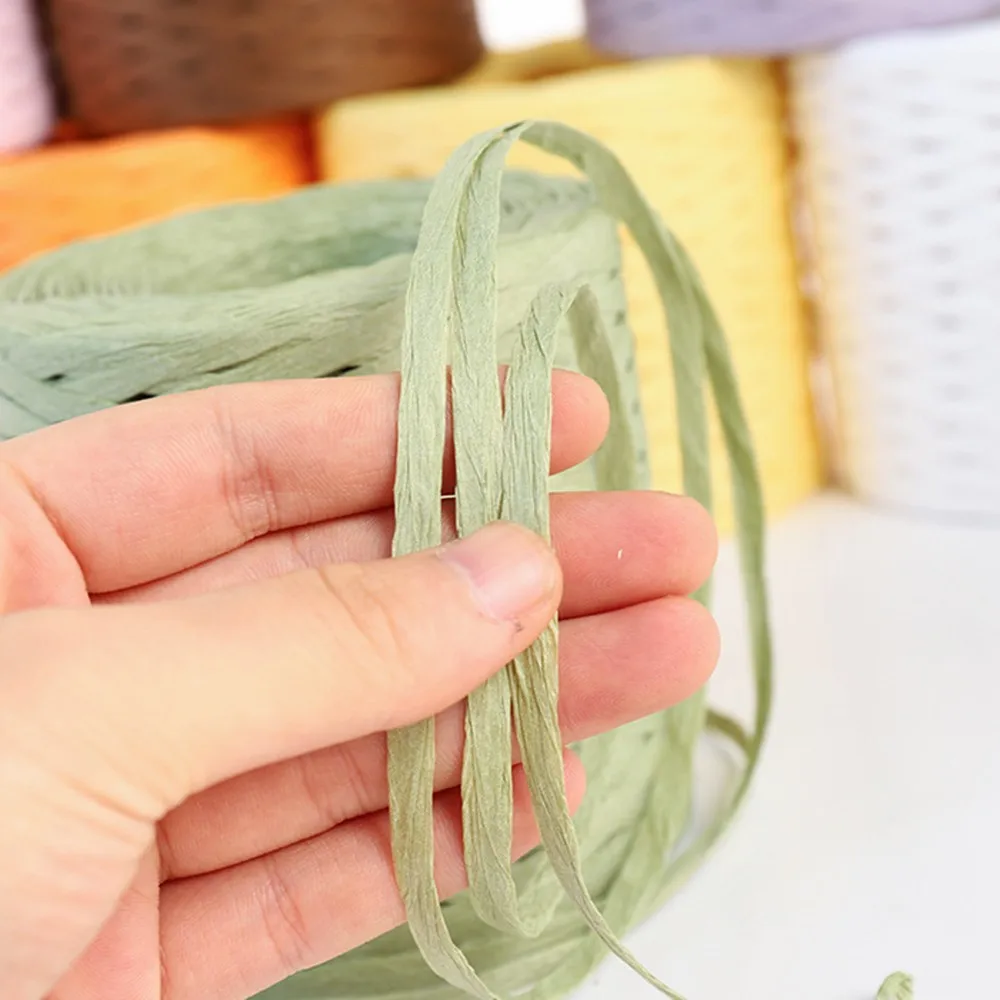 Для Diy ручной работы 100% соломенная пряжа из рафии вязки шляпы пряжи сумки подушки