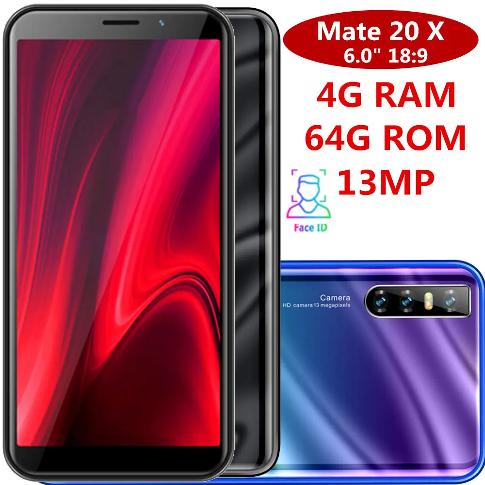 Коврики 20 X смартфонов 4G Оперативная память 64G Встроенная quad core 13MP 6 0 &quot18:9 дешевые