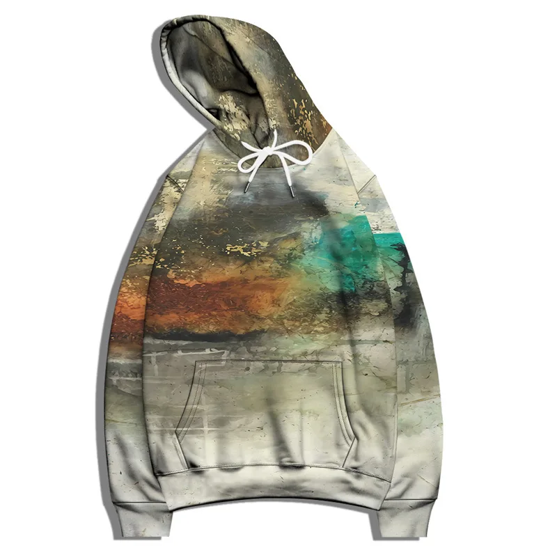 

Spring Autumn Big Size 5XL 6XLHip Hop Streetwear 3D Graffiti Pattern Digital Print Male Casual Loose Hoodi Men Top Pocket Hoodie