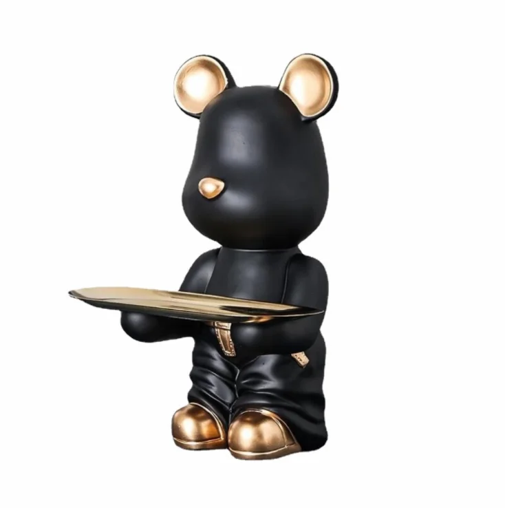 Miniature Cute Bear Sculpture Table Decor Modern Multifunction Desktop Storage Decorative Statue Home Figurine Piggy Bank | Дом и сад