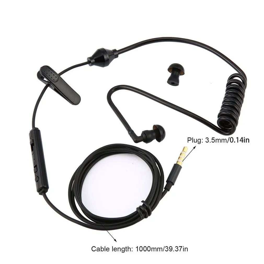 

Professional 3.5mm Air Tube Headset Anti-radiation Stereo Earphone Covert Acoustic Tube Earpiece for Smartphone