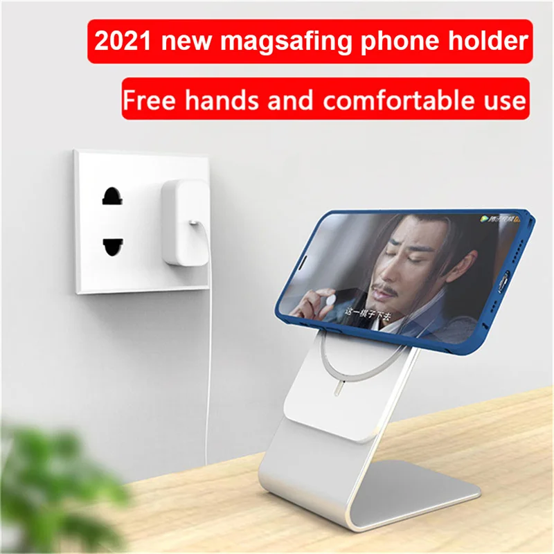 magnetic phone holder 15w wireless charger aluminum desktop stand compatible with apple wireless charging for iphone 12 pro max free global shipping