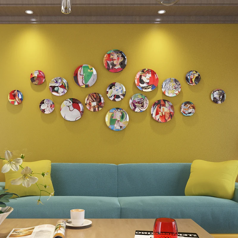 Картина маслом декоративная тарелка испанская абстрактная настенная украшение