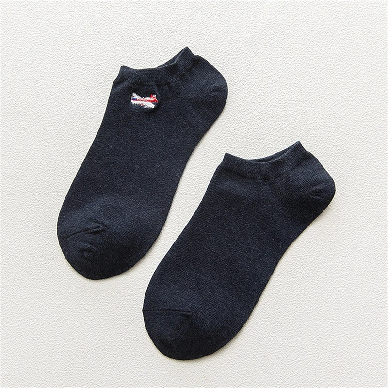 

10pairs/lot Activity Autumn Cotton Ten Color Embroidery Breathable Neutral Lovers Boat Socks Art Cat Dog Panda Solid Color