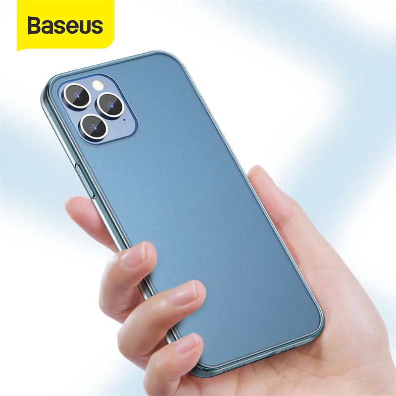 

Baseus Frosted Glass Protective Case For iPhone 12 Mini Back Case For iPhone 12 Pro Max Protective Soft Phone Cover