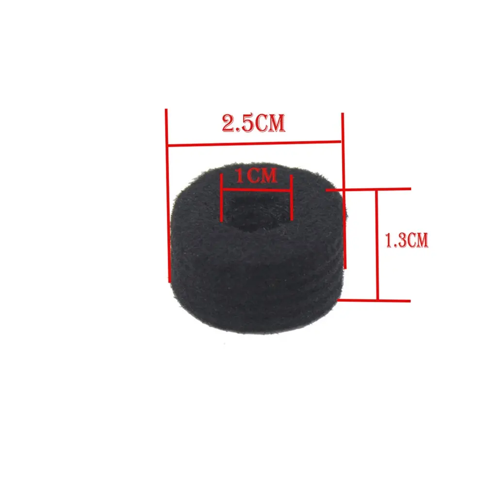 

2021 NEW 10pcs Drum Kit Cymbal Felt Washer Pad Replacement Protection Round Soft Pads for Drum Percussion Black