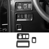 carbon fiber grian car headlight switch button frame trim for toyota 4runner 2010 2020