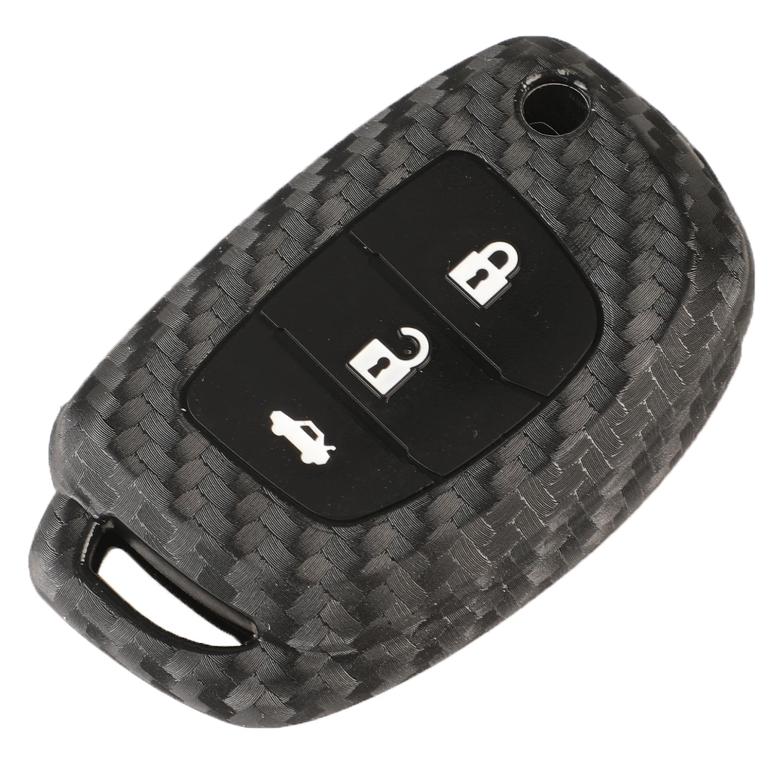 3 Button Cover Jingyuqin волоконный чехол для ключей автомобиля для hyundai Creta Tucson Santa fe Elantra Sonata i20 i30 i40 i25 ix35 флип-пульт дистанционного управления Fob углеродный чехол - Название цвета: 3 Button Cover