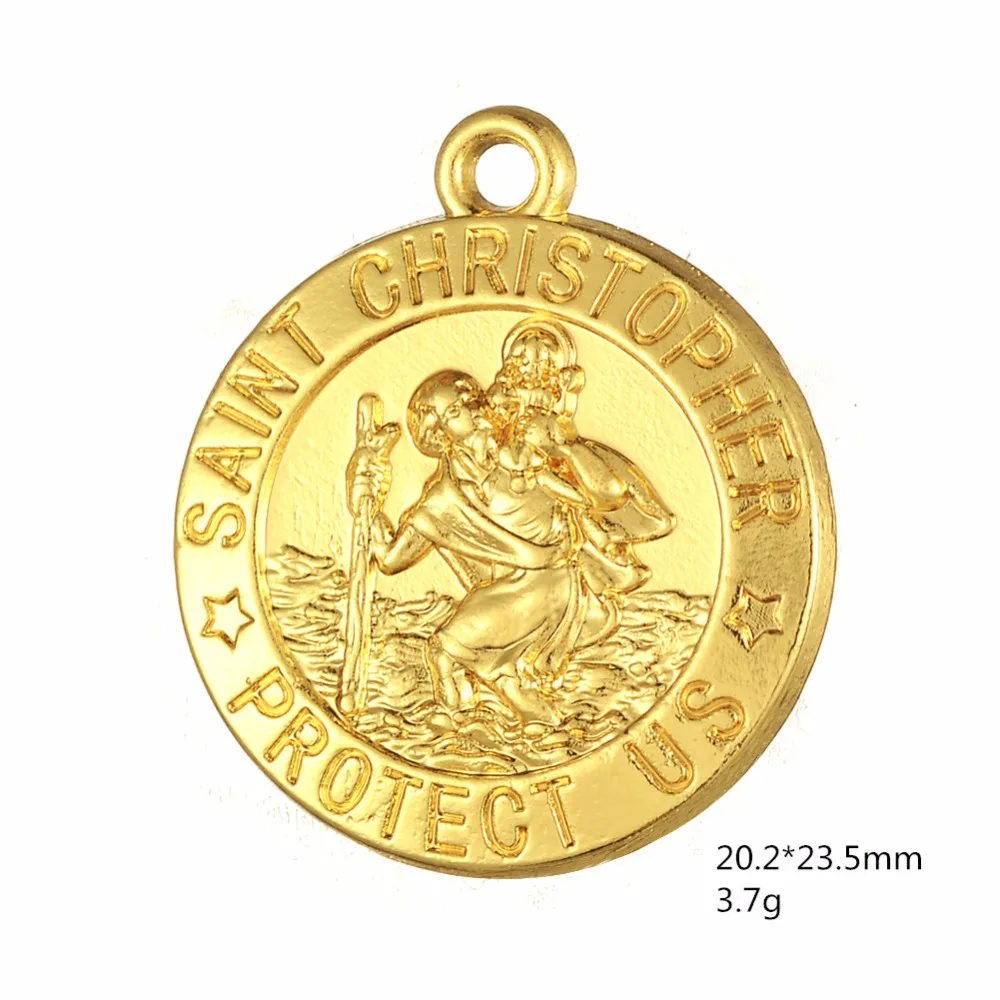 Skyrim SAINT CHRISTOPHER защищает нас религиозный амулет подвески для DIY ювелирных изделий
