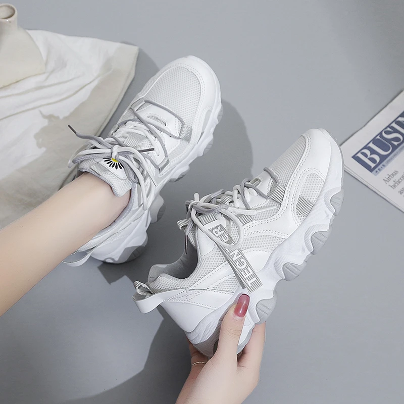 

Sneakers Women Shoes Basket Femme 2021 Fashion New Thick Bottom Breathable Sport Ladies Trainers Casual Platform Shoes Women