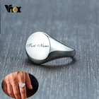 Мужскоеженское кольцо-перстень Vnox с выгравированным именем