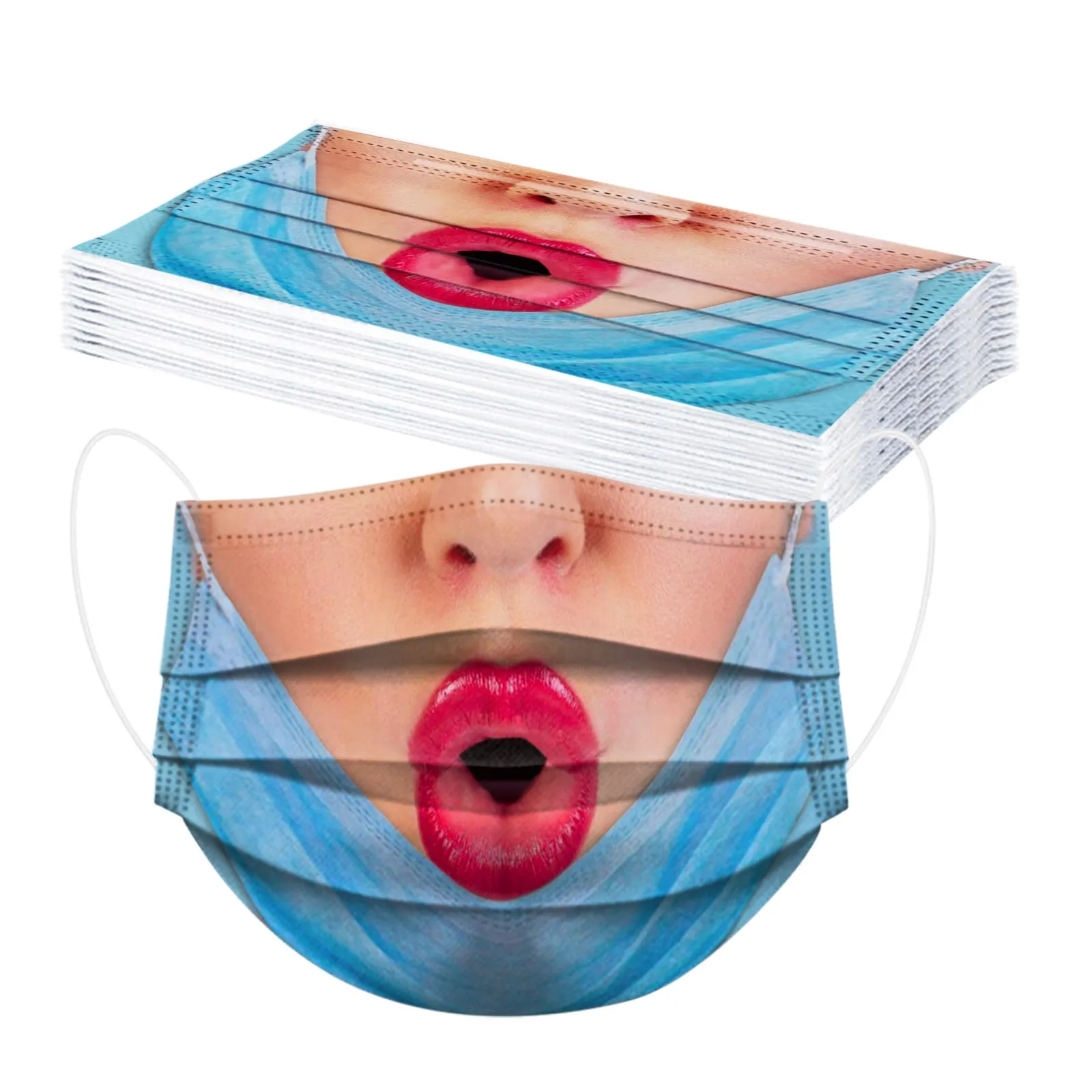 Повязка на голову смешная маска для лица 10 шт. взрослых (меньше) одноразовая с