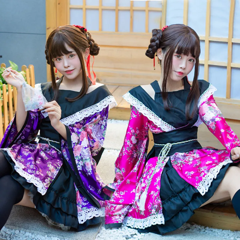 Японское кимоно для женщин костюм танцев гейши из аниме выступления модель 2022