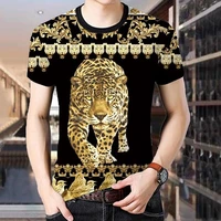 mens short sleeve t shirt tiger 3d printed t shirt plus size 4xl loose casual fashion hip hop male shirts summer tops o neck