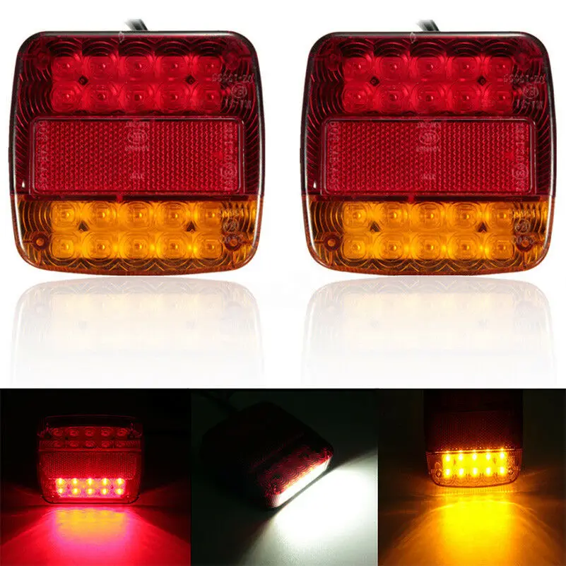 

12V LED tail lights Shock Resistant Super bright Brake Accessories Turn Signal Universal Car Truck Replacement