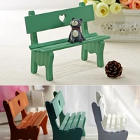 mini garden wooden chair bench model doll house decor photo props kids toys dropship