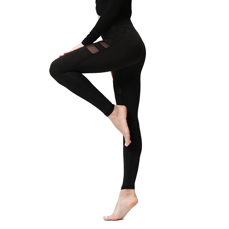 LUKITAS сексуальные женские спортивные штаны для йоги с сеткой бега пуш ап