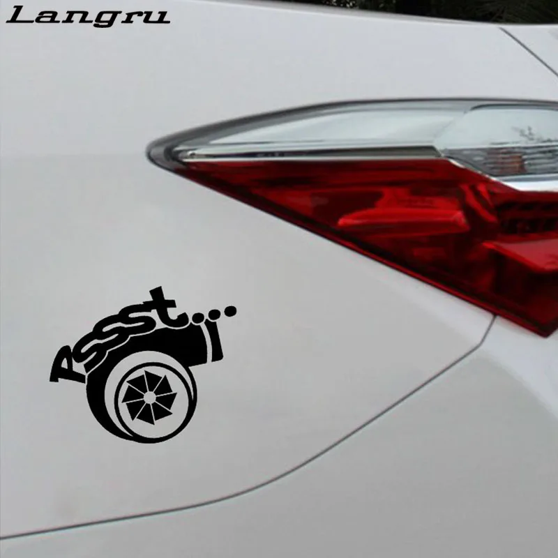 Забавная виниловая наклейка Langru 17 8 см * 13 6 Pssst Turbo автомобильная для гонок