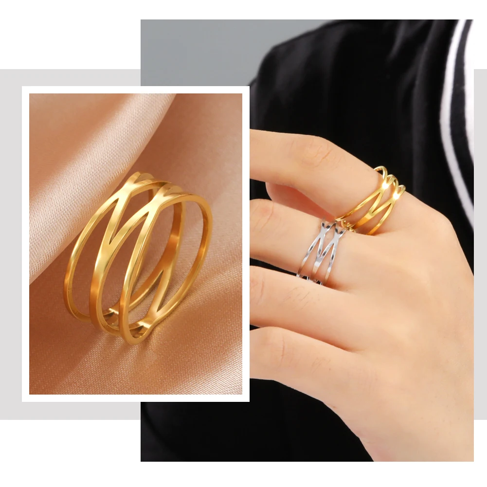 Teamer женское и мужское кольцо из нержавеющей стали геометрические кольца для пар