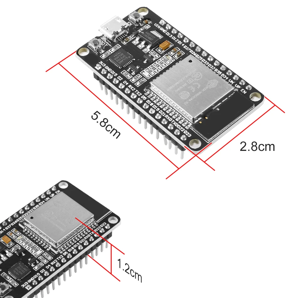 Макетная плата Aokin ESP32 2 4 ГГц двухрежимный модуль Wi-Fi + Bluetooth двухъядерный ESP32s