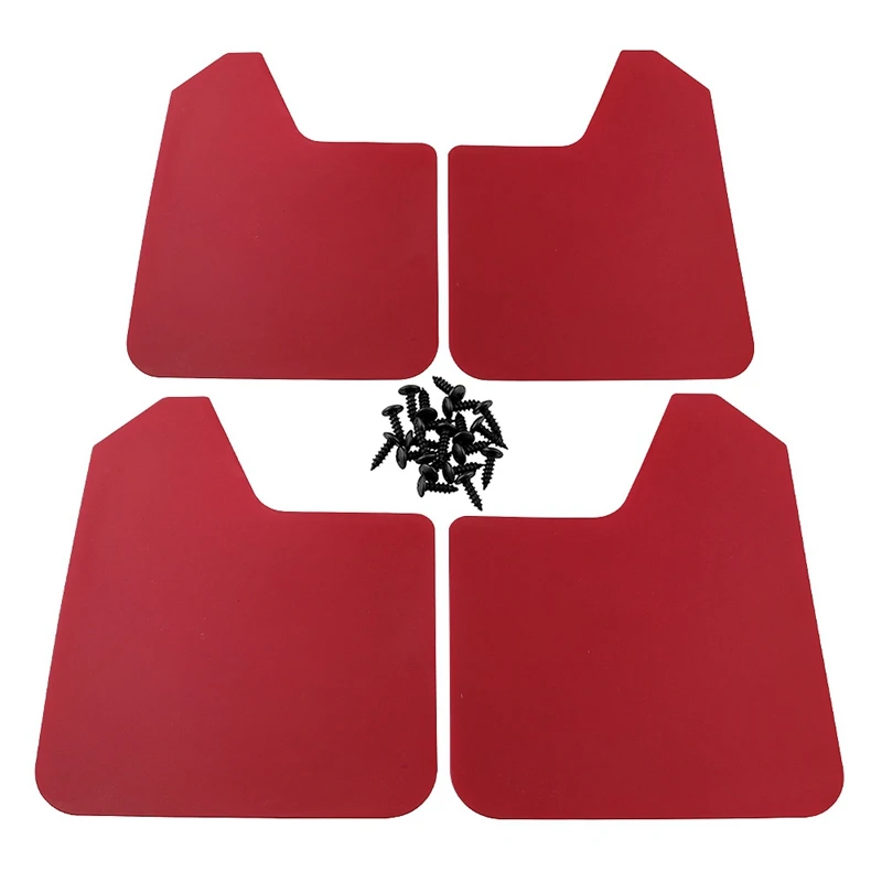 

1 Set Universa Red Mud Flaps Splash Guards Mudflap Mudguards Kit