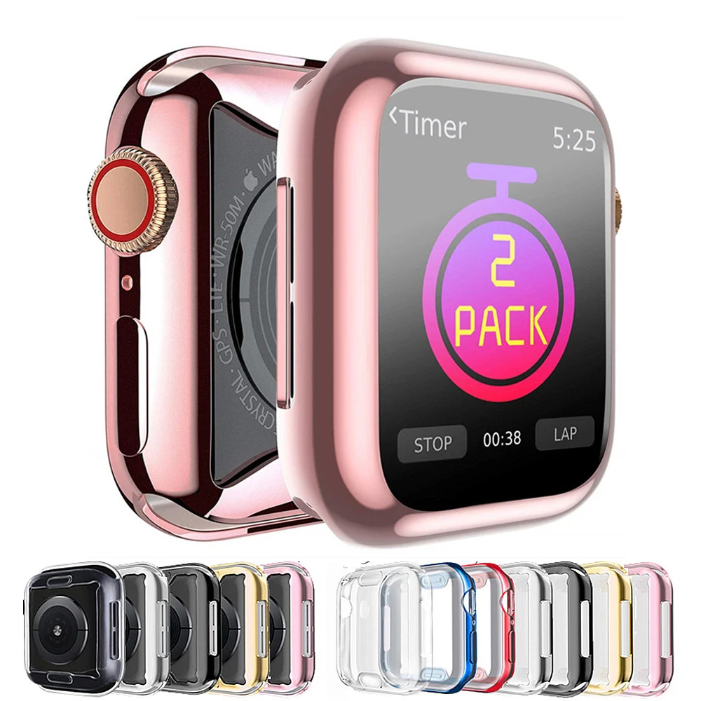 Чехол из ТПУ для Apple Watch чехол 44 мм/40 мм iWatch 42 мм/38 мягкая защита экрана бампер watch