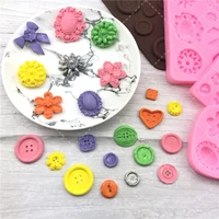 cartoon decorative clothes button silicone fondant cake mold cupcake jelly candy chocolate decoration baking tool moulds fq3045