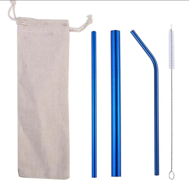 

High Quality 304 Stainless Steel Metal Straw Bar Party Accessory Drinking Straw with Cleaner Brush For Mugs 20/30oz