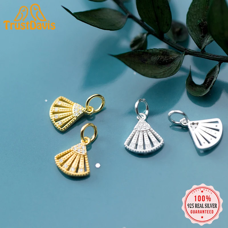 TrustDavis Настоящее серебро 925 пробы индивидуальная Мода Геометрический сектор CZ